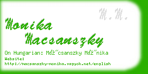 monika macsanszky business card